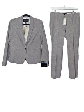 Banana Republic Factory Heather Gray Suit - Blazer & Ryan Pants - Size 6P - NWT